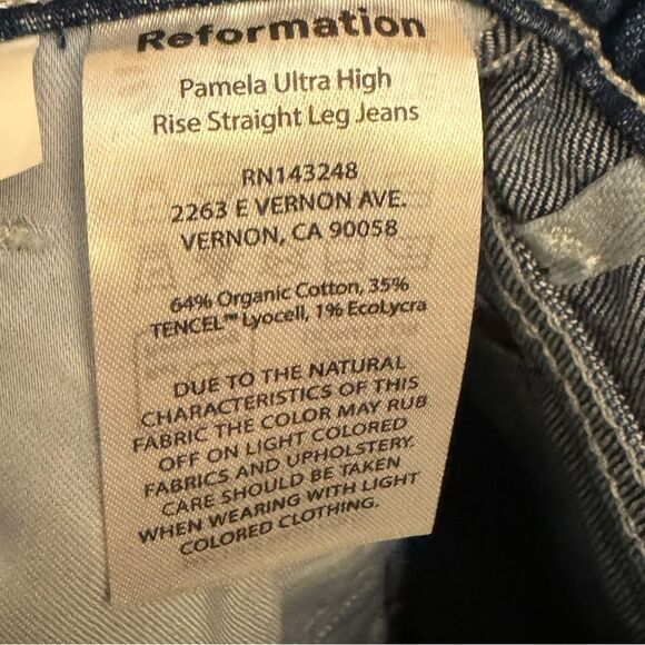 NWT Reformation Size 26/2 Pamela Ultra High Rise Comfort Stretch Straight Jeans - Picture 13 of 13